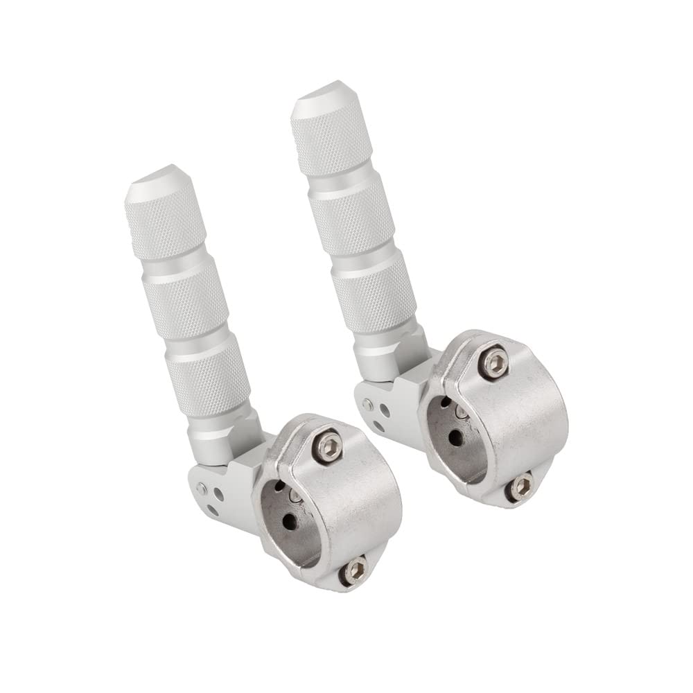 For Bajaj Pulsar NS160 / 160 NS / Pulsar NS200 / 200 NS / Pulsar RS200 All Years Motorcycle Highway Footrest 360 Rotatable 7/8 1 1.25 Inch Crash Bar Foot Pegs Rests (Silver)