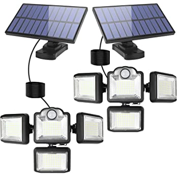         Solar Lights Outdoor Indoor Motion Sensor LED Flood Light - Solar Powered Security Lights Outside Waterproof with 4 Lighting Mode Solar Indoor Lights For House - Led Wall light with Remote & 