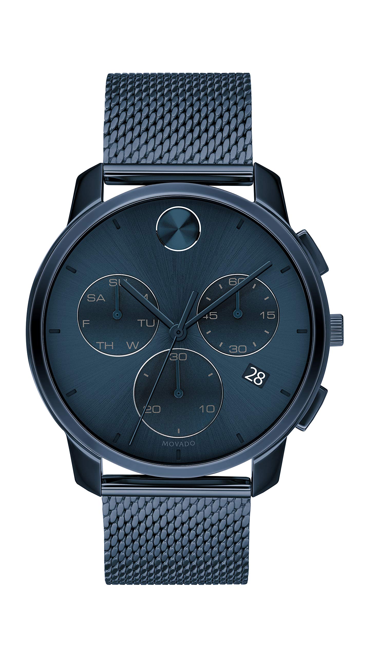 Bold Thin Men's Swiss Quartz Stainless Steel and Mesh Bracelet Casual Watch, Color: Blue (Model: 3600633)