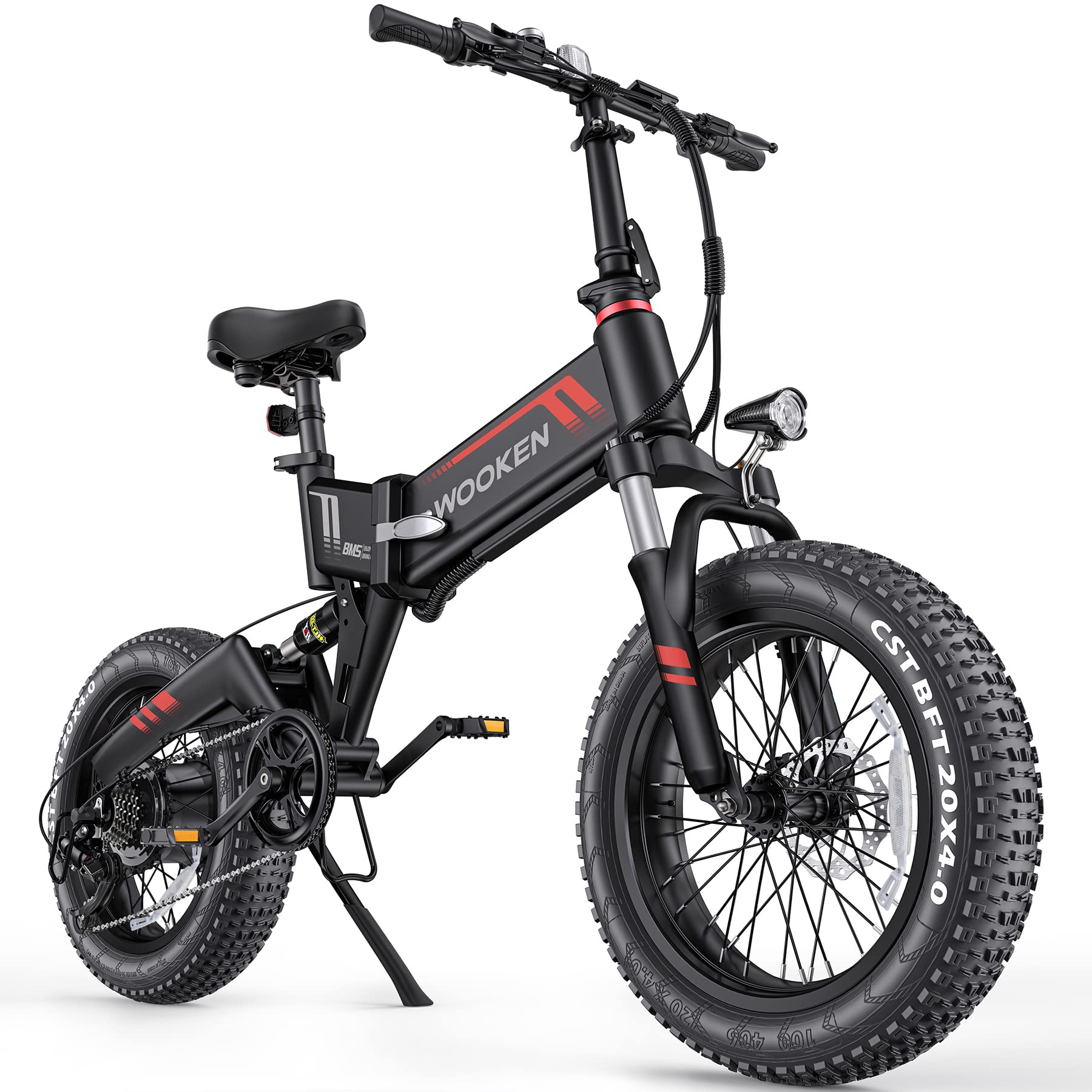 TotGuard Electric Bike,20" x4.0 Fat Tire Electric Bike for Adults,500W 20MPH Foldable Ebike,48V 10Ah Removable Battery, Snow Beach Mountain Electric Bicycle with Dual Shock Absorber, Shimano 7-Speed