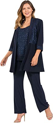 Women's Two Piece Glitter and Lace Pant Set Missy