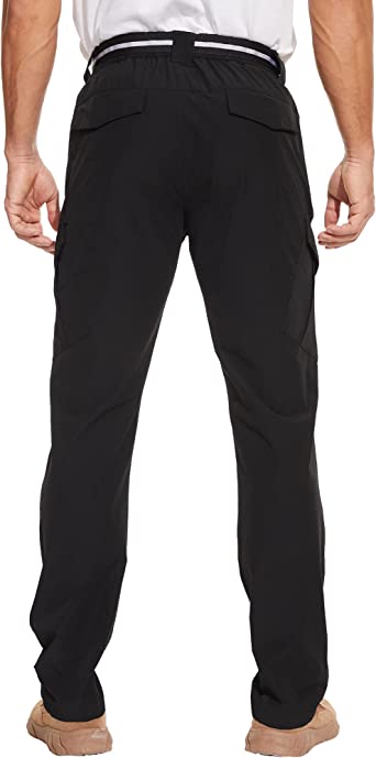          MOURCE Men's Hiking Pants Outdoor Water Resistant Flex Ripstop Cargo Pants Quick Dry Lightweight Fit Pants 6 Pockets and Belt        