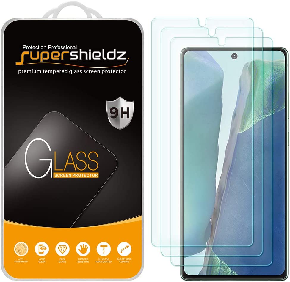         (3 Pack) Supershieldz Designed for Samsung Galaxy Note 20 5G Tempered Glass Screen Protector, Anti Scratch, Bubble Free       