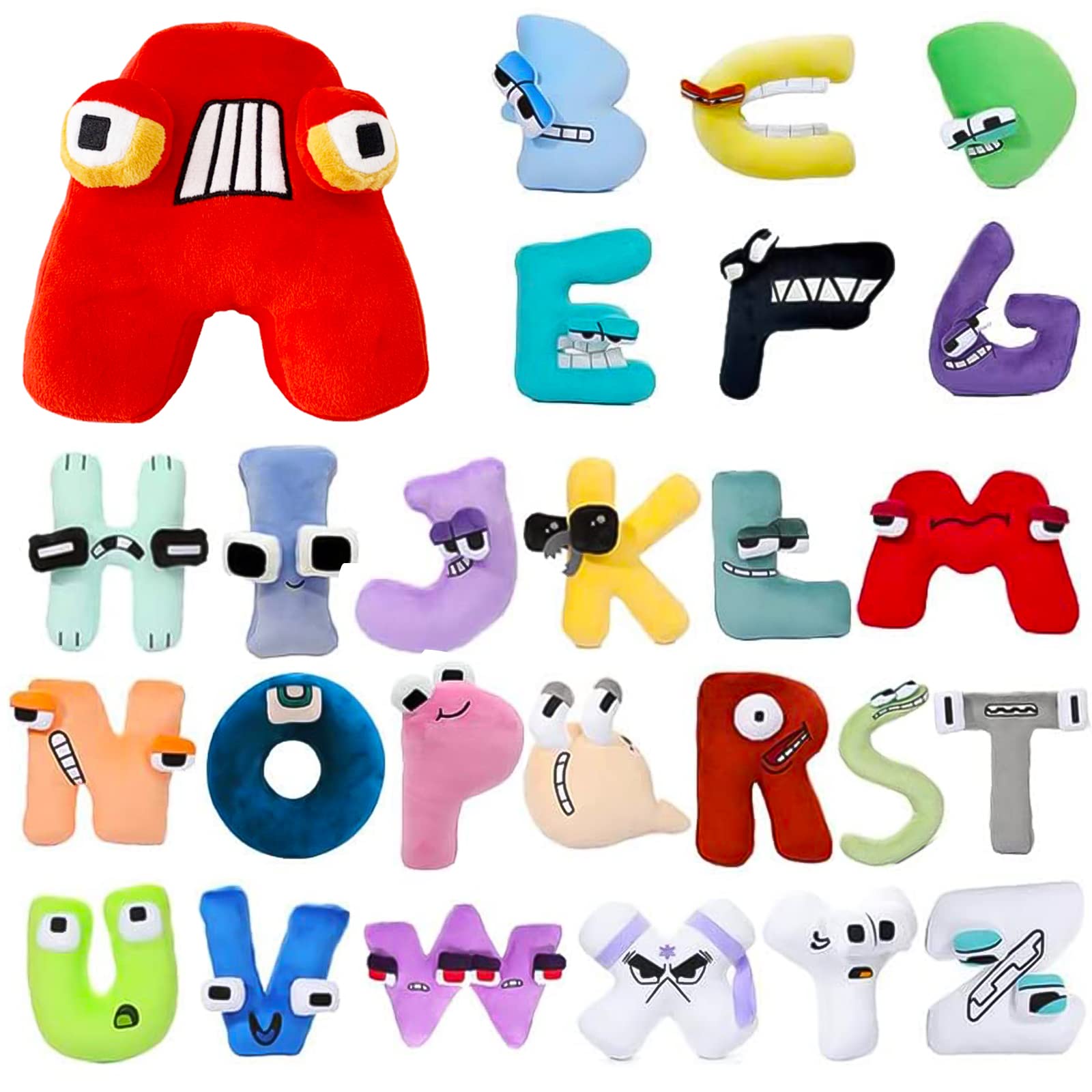 ISILA Alphabet Lore Plushies, Fun Stuffed Alphabet Animal Toys for Kids,Enlightenment Plush Toys Throw Pillow for Boys Girls,Idea Birthday Gifts for Giving Fans (26 PCS)