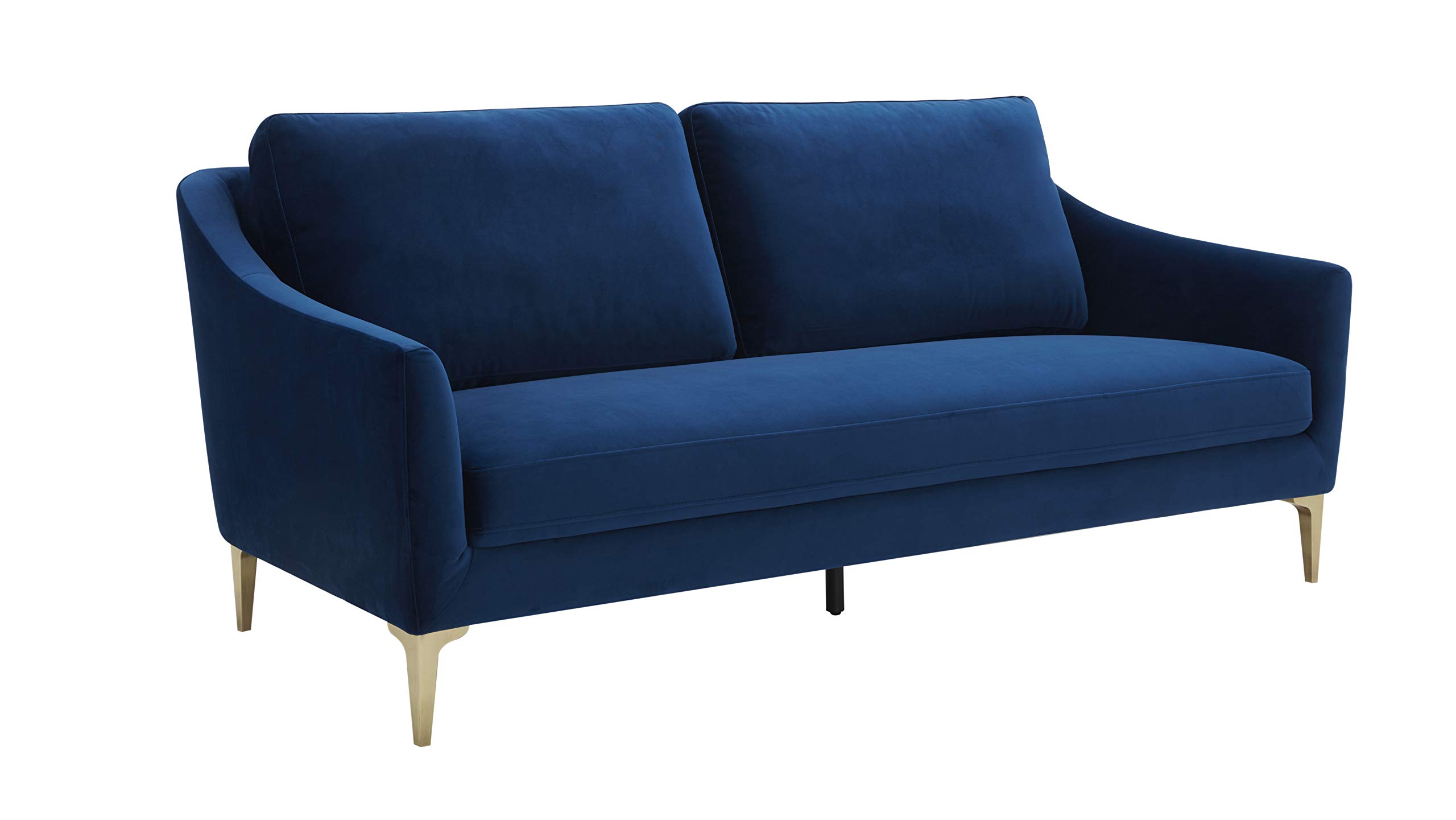 Amazon Brand – Rivet Alonzo Contemporary Velvet Sofa Couch, 80.3"W, Blue