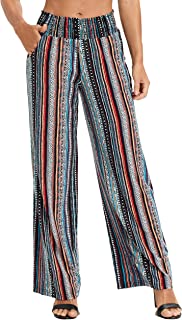 Women's Boho Palazzo Pants Wide Leg Lounge Pants