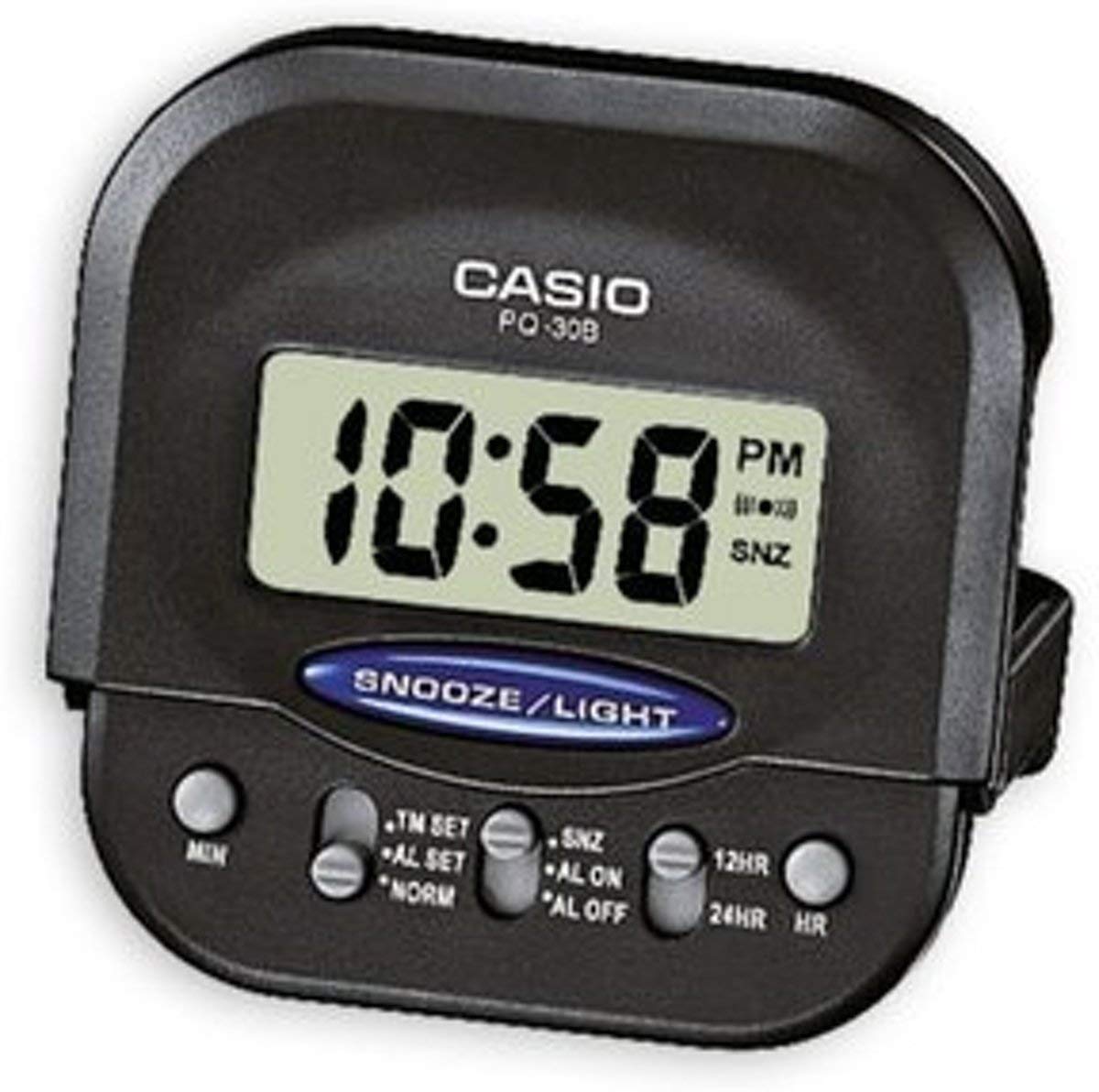 Casio Compact Digital Beep Black Alarm Clock PQ30B-1