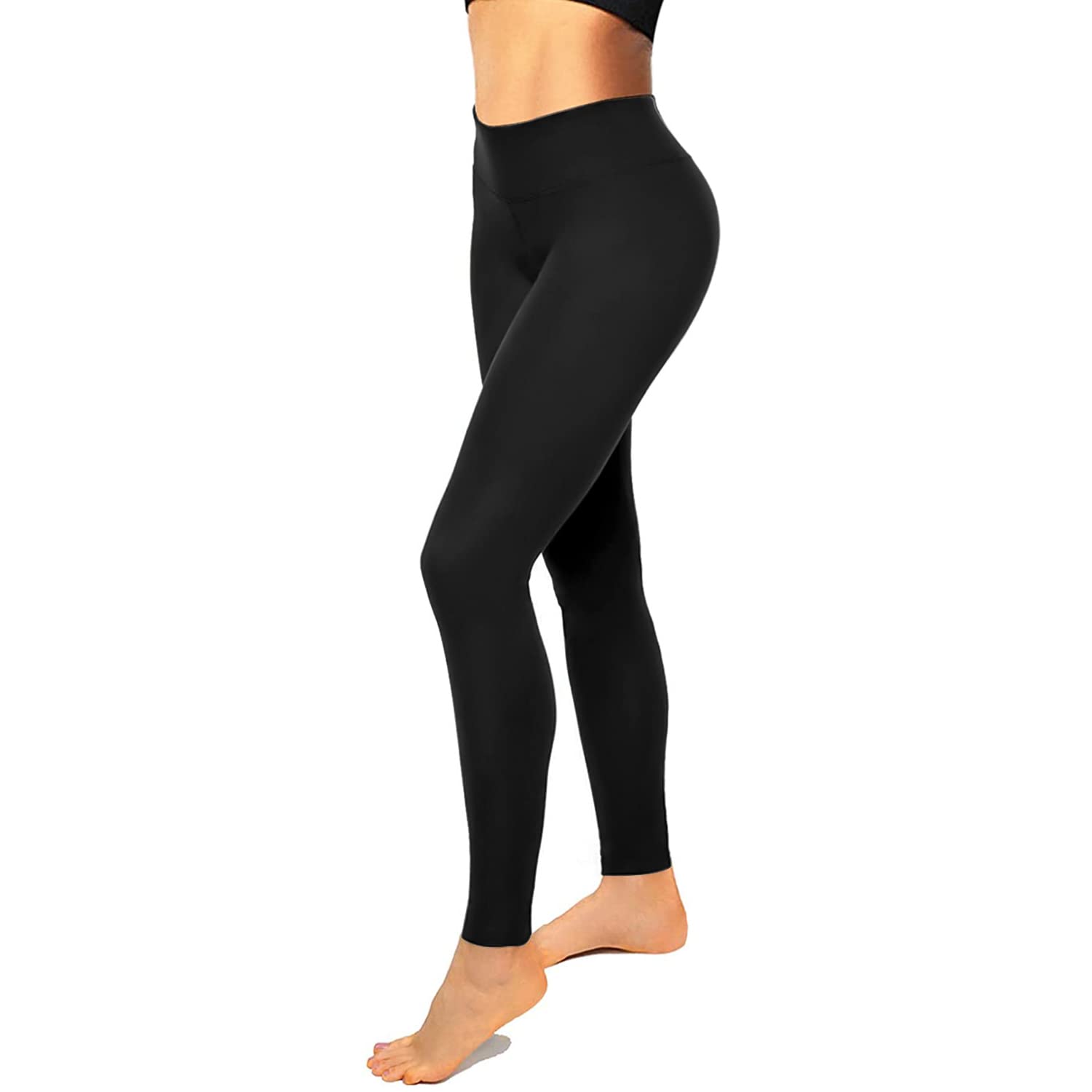 High Waisted Leggings for Women No See-Through-Soft Athletic Tummy Control Black Pants for Running Yoga Workout