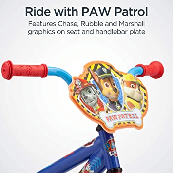          Nickelodeon Paw Patrol Kids Bike, 12-16-Inch Wheels, Toddlers to Kids ages 3 Years and Up, Training Wheel Options, Steel Frame, Multiple Colors        
