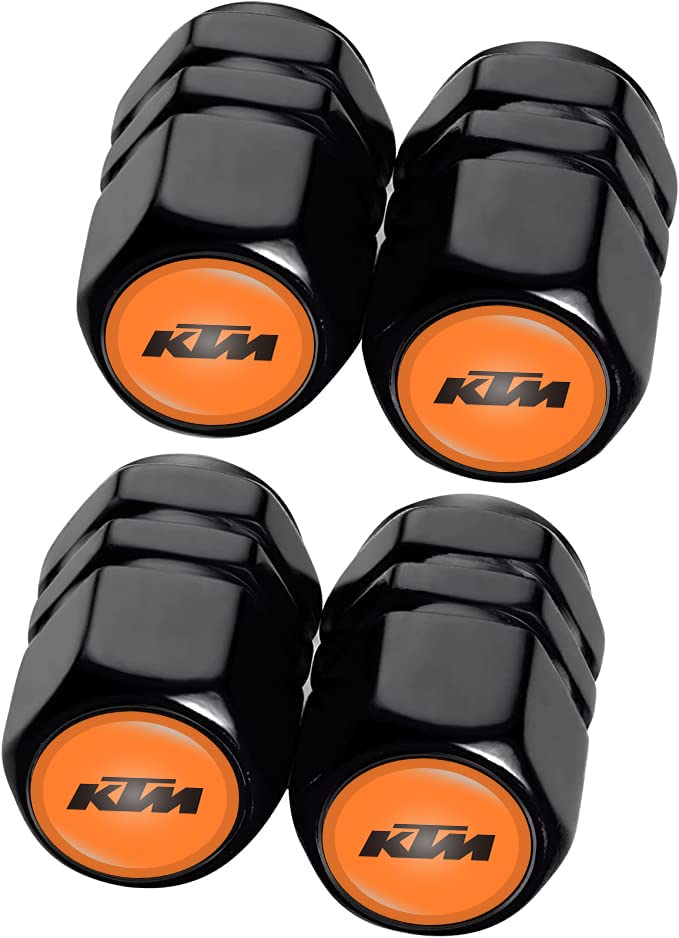 Tire Valve Caps,Valve Stem Caps for KTM RC 125 390,1190 RC8 R,1290 Super Duke R,690 Duke R,200/390/690 Duke,1190 Adventure R,1190 Adventure,Leak-Proof Wheel Caps for Tires,Motorcycle Accessories,Black