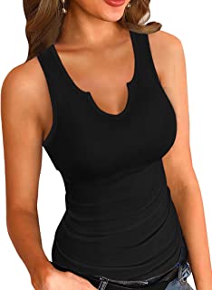Tank Tops for Women Summer Sleeveless Shirts Ribbed Slim Fitted Tops