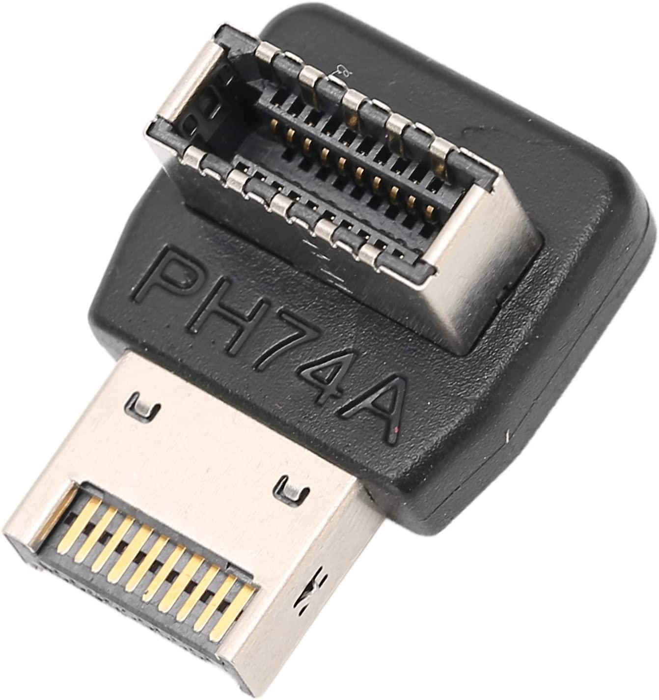         Lazmin112 USB Front Panel Adapter, USB3.1 Type?E Header Converter 90 Degree Steering Elbow, Plug and Play, for Computer Motherboard(PH74A)       