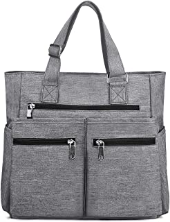 Canvas Tote Bag Waterproof Nylon Multi Pocket Shoulder Bags Laptop Work Bag Teacher Purse and Handbags for Women & Men