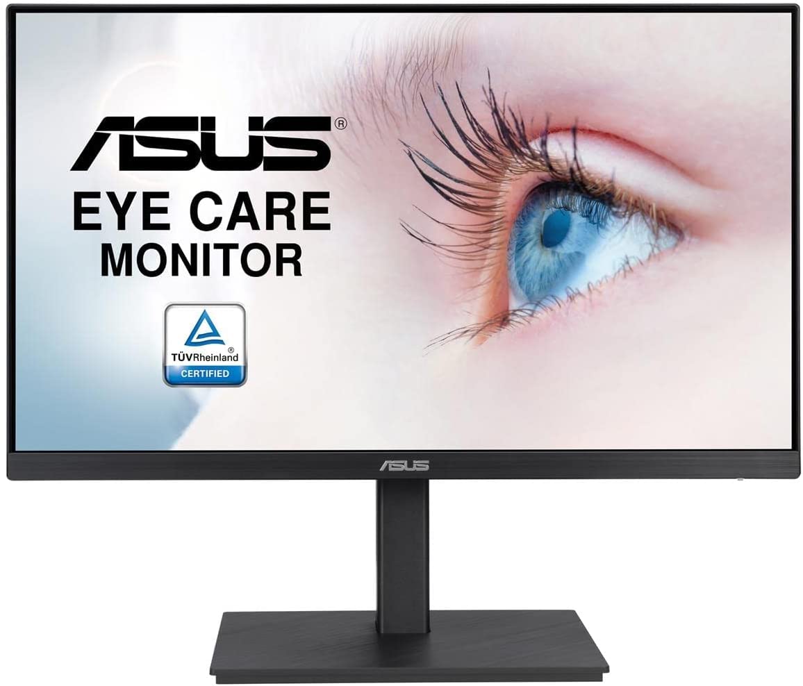         ASUS 27” 1080P Monitor (VA27EQSB) - Full HD, IPS, 75Hz, Adaptive-Sync, Speakers, Eye Care, Low Blue Light, Flicker Free, DisplayPort, HDMI, USB Hub, D-Sub, Frameless, Wall Mountable, Height Ad