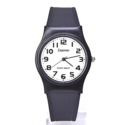 Classic Casual Simple Analog Watch for Student, Nurse - Ultra-Thin, Clear and Big Face, Waterproof, Black Resin