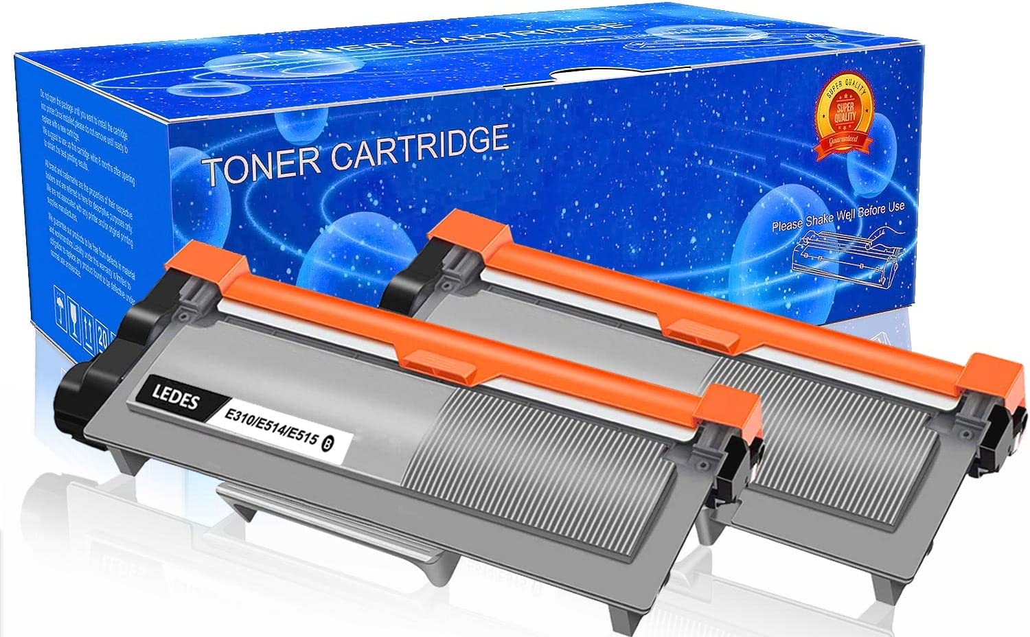         Ledes E310dw Toner Compatible for Dell E310dw Toner Cartridge Replacement P7RMX PVTHG 593 BBKD E310 E514 E515 to use E310dw E515dw E514dw E515dn Printer (Black, 2 Pack)       