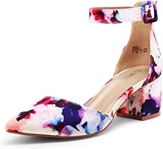 ANNEE Pointed Toe Low Chunky Heels Pump Shoes