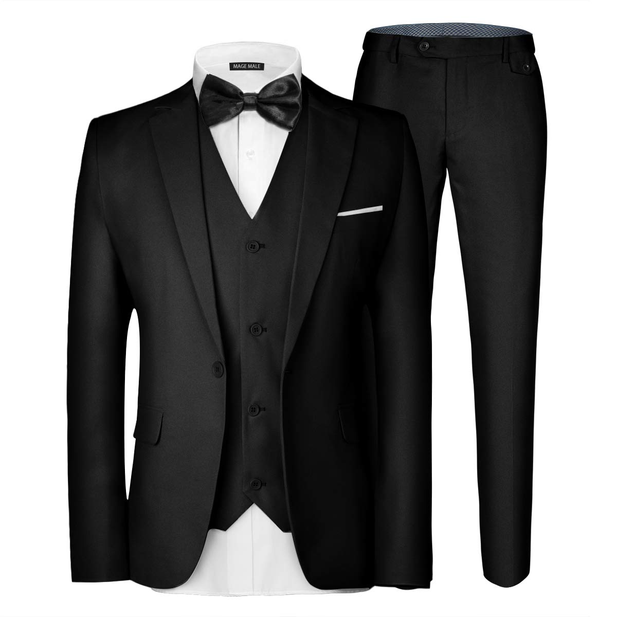 Men's 3 Pieces Suit Elegant Solid One Button Slim Fit Single Breasted Party Blazer Vest Pants Set