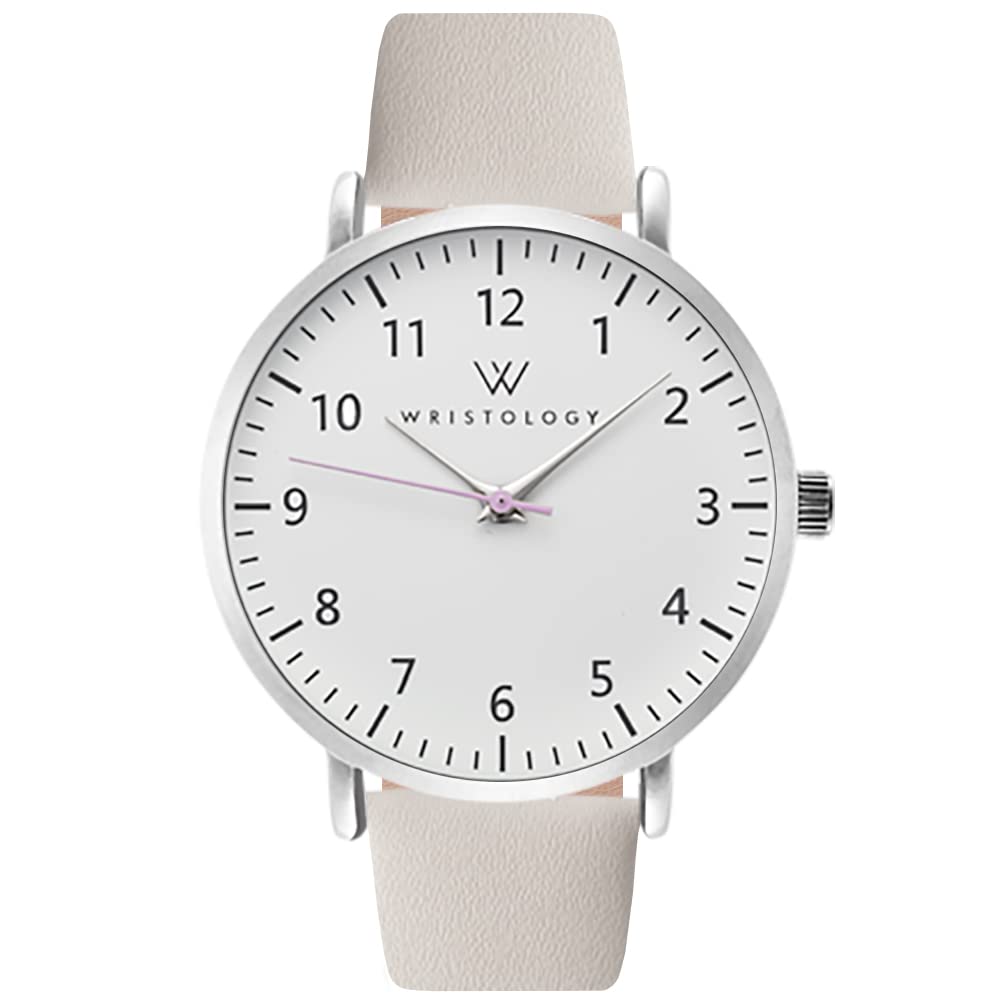 29 Styles Maxi Numbers Watch Leather Band - Interchangeable Genuine Leather Strap - Large Easy to Read Nurse Watch with Second Hand for Women, Men, Nurses, Teachers, Olivia