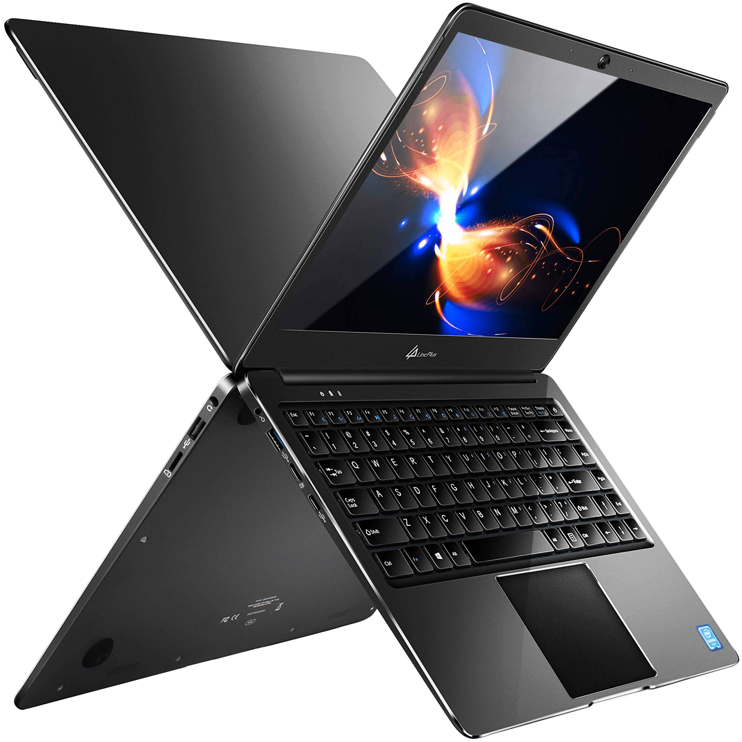 LincPlus Laptop 14 inch Thin Light PC,Intel Celeron Full HD IPS Computer 4GB DDR 64GB eMMC Mini Metal Netbook,Support 128GB TF Cardand 1TB SSD Expansion,Windows 10 Home in S Mode