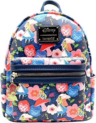 X LASR Exclusive Disney Alice in Wonderland Golden Afternoon AOP Mini Backpack - Fashion Cute Purses Backpacks