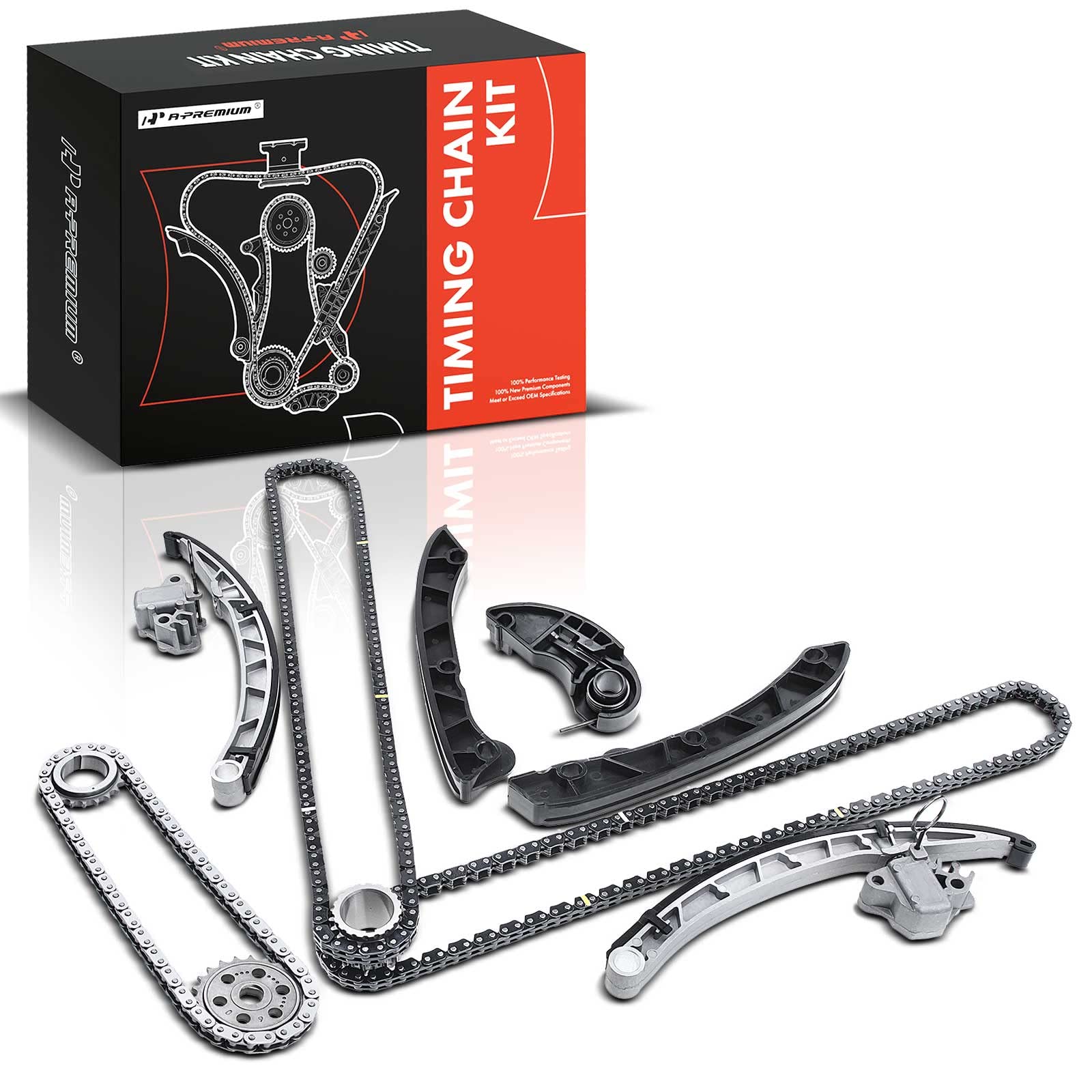 A-Premium Engine Timing Chain Kit Compatible with Land Rover Range Rover Range Rover Sport 2010-2015 LR4 2010-2013 V6 3.0L V8 5.0L DOHC 13-PC Set