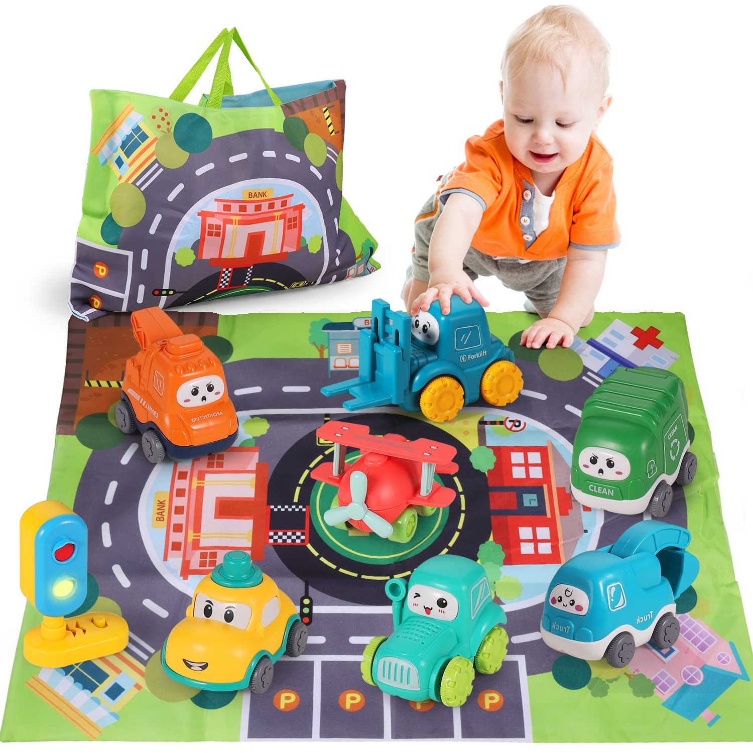 ALASOU Baby Truck Car Toy with Playmat/Storage Bag|Baby Toys 12-18 Months|Toys for 1 2 3 Year Old Boy|1st Birthday Gifts for Infant Toddlers…