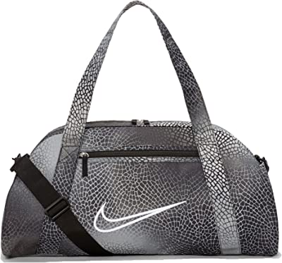 Gym Club AOP Women's Training Duffel Bag 24L (Black/Light Smoke Grey/White)