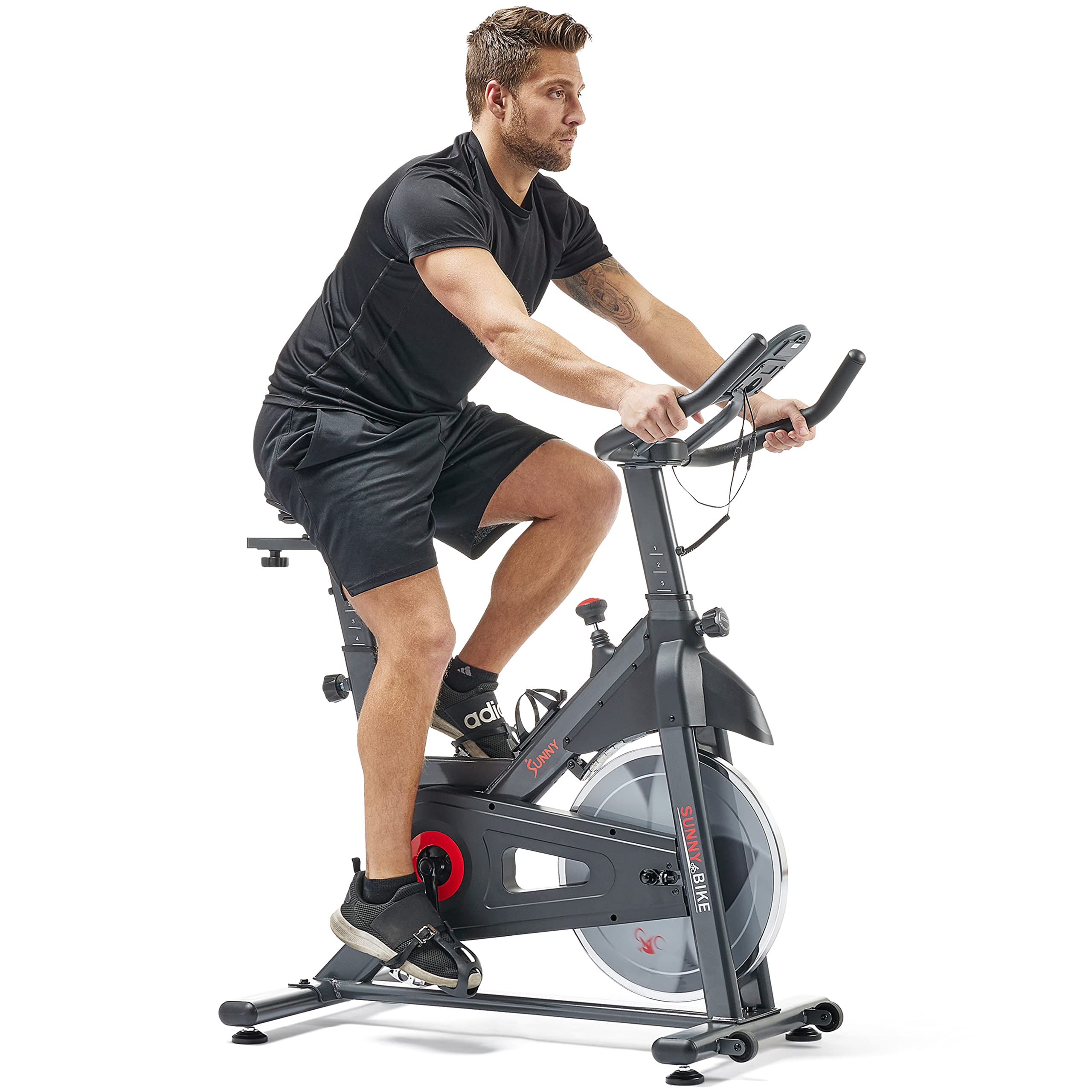 Sunny Health & Fitness Indoor Exercise Bike with Device Mount and Optional Exclusive SunnyFit® App Bluetooth Connectivity