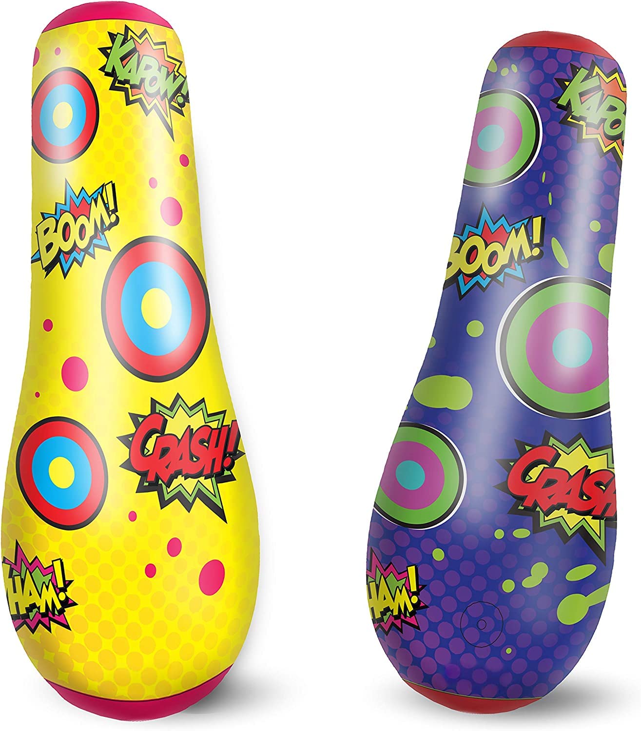 Inflatable Bopper, 47 Inches Kids Punching Bag with Bounce-Back Action, Double-Sided Inflatable Punching Bag for Kids (1 Pack)