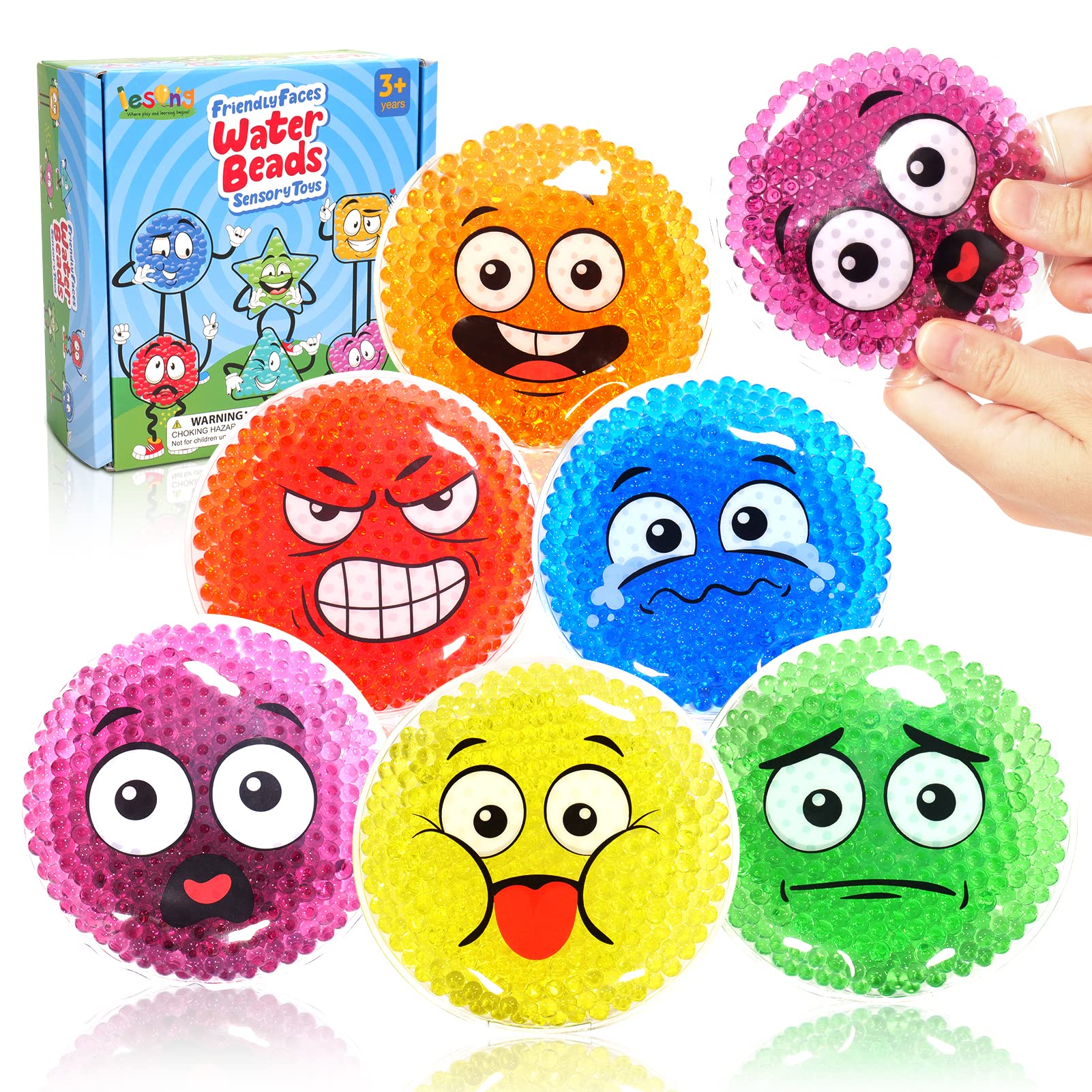 LESONG Water Beads Sensory Toys for Kids, Feelings Activity Set Ages 3+ Toddler Social Emotional Learning Games, Communication Games for Kids, Fidget Sensory Toys for Autistic Children Special Needs