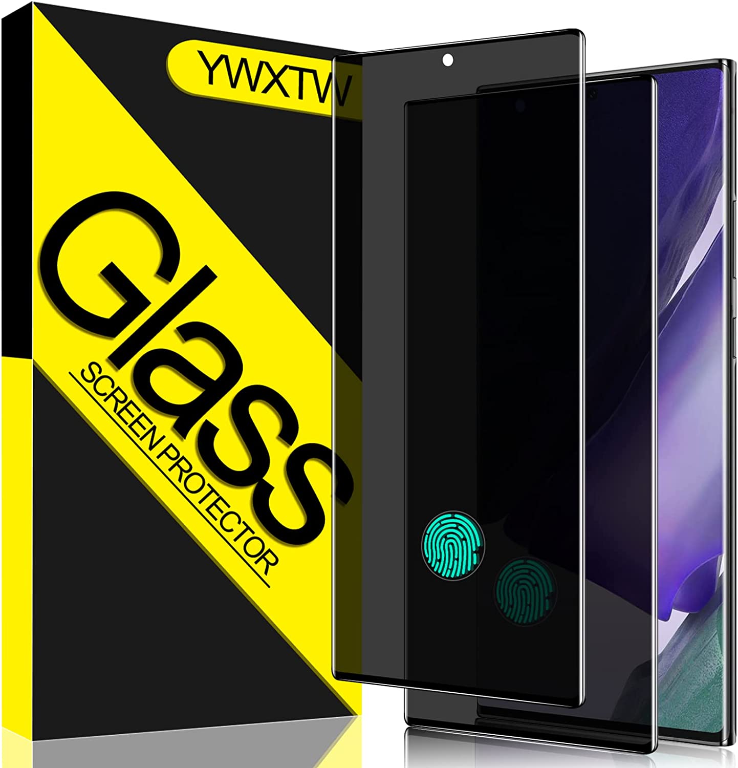         [2 Pack]YWXTW Support Fingerprint Unlock Screen Protector for Samsung Galaxy Note 20 Ultra,Anti-Spy 9H Hardness Tempered Glass Film, Anti-Scratch Bubble Free Case Friendly       
