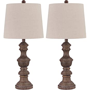          Signature Design by Ashley Magaly Cottage 27.65" Table Lamp, 2 Count Lamps, Brown        