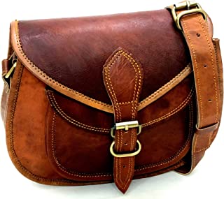 Women Leather Crossbody Shoulder Bag Satchel ladies Purse Genuine Multi Pocket Saddle Vintage Handmade Travel
