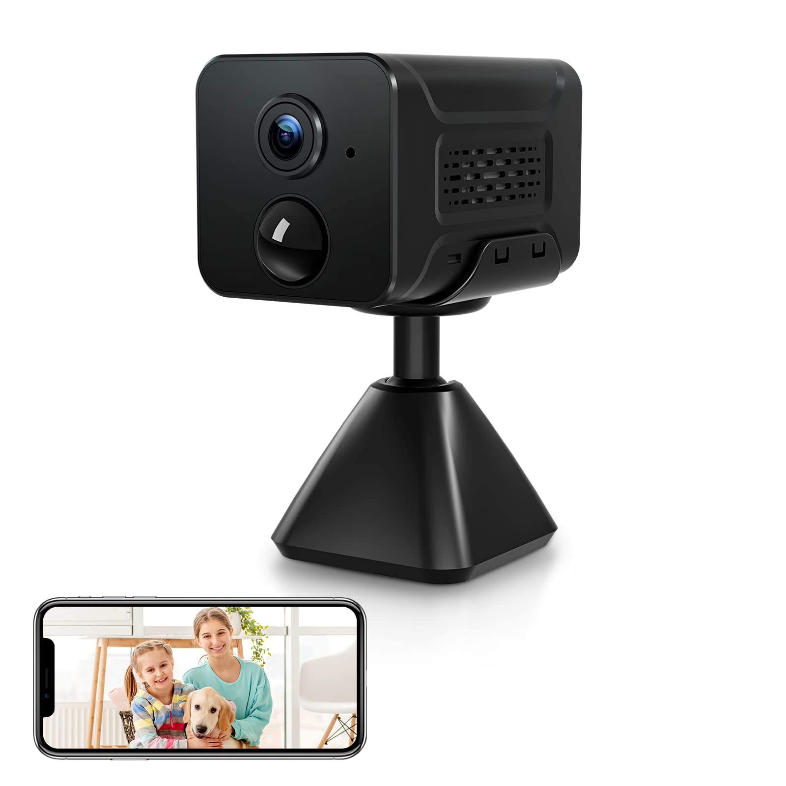 COCOCAM Security Camera Compact for 2.4Ghz WiFi - Wireless Indoor Cam Camera 1080P for Home Pet Dog Baby Office, Portable with Motion Detection, SD/Cloud Storage, Night Vision APP Alert