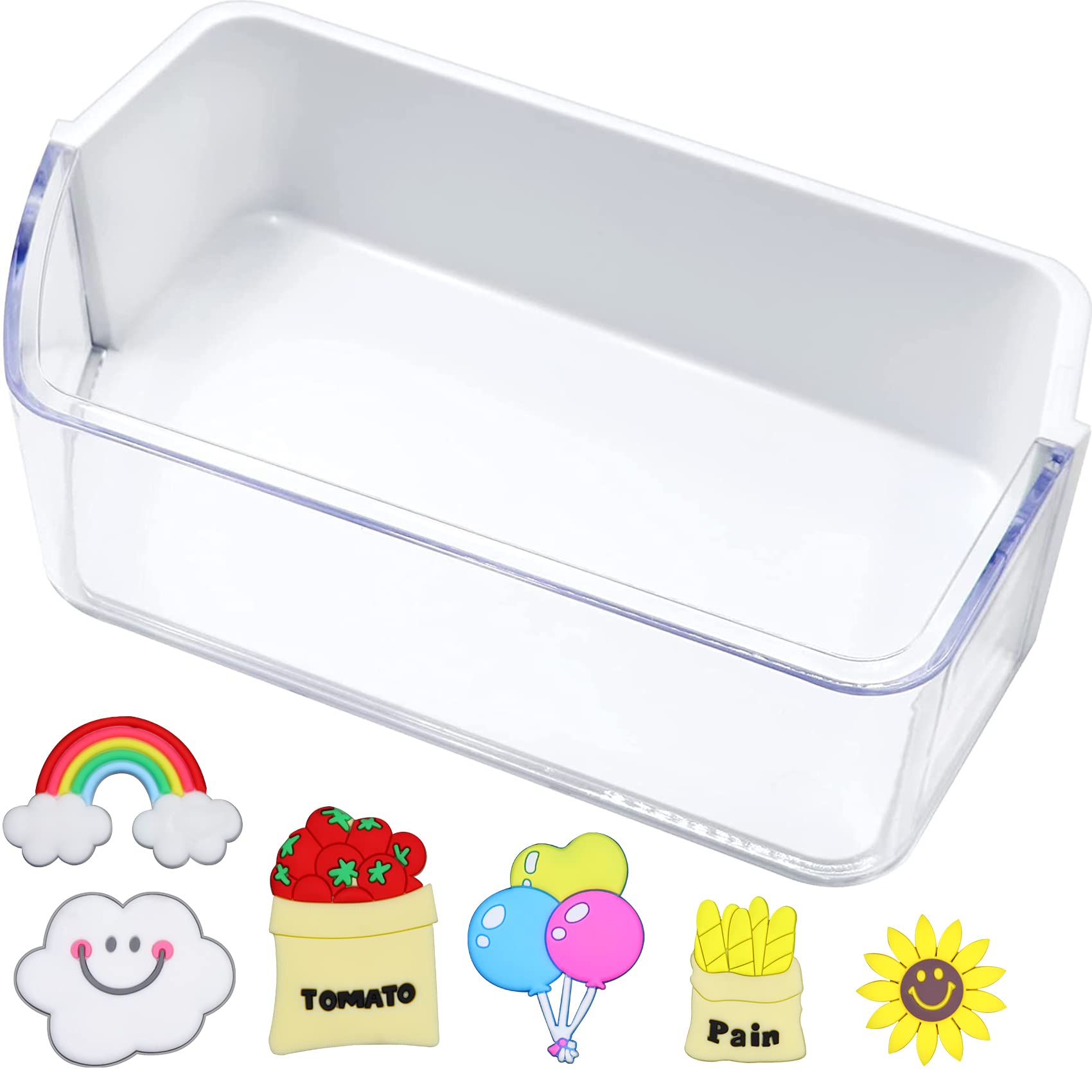 DA97-12657A Refrigerator Door Shelf Left Compatible with Samsung RF260BEAESG, RF261BEAESP, RF262BEAESR, Door Basket Bin Replacement, NO. PS4176661,DA63-06867, AP5621270 with 6 Refrigerator Magnets