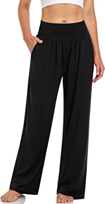 Women's Casual Loose Wide Leg Cozy Pants Yoga Sweatpants Comfy High Waisted Sports Athletic Lounge Pants with Pockets