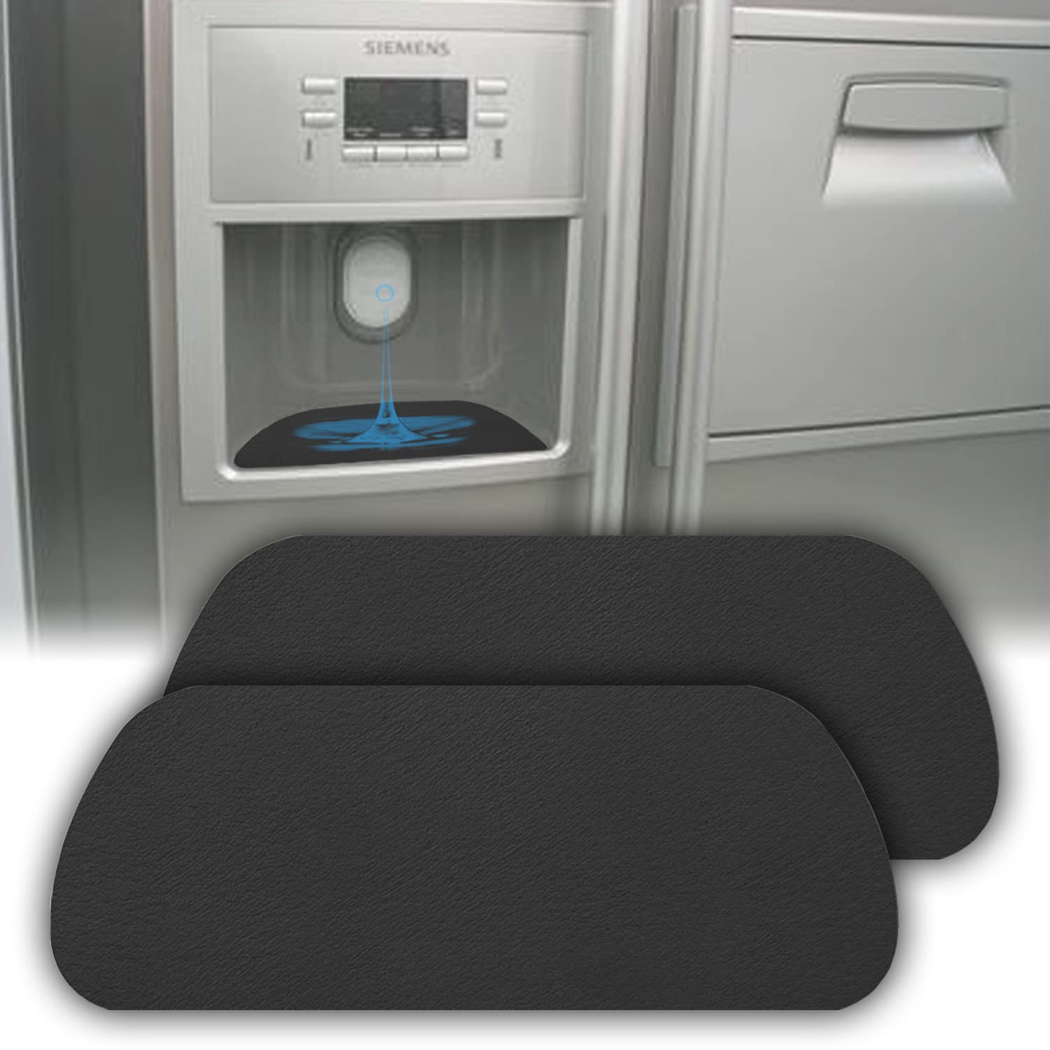 Cuttable Refrigerator Drip Catcher for Fridge Water Dispenser, Absorbent Drip Tray, Absorbent Pad for Refrigerator Drip, Refrigerator Accessories for Whirlpool, GE, Samsung (2pcs-Rectangular)
