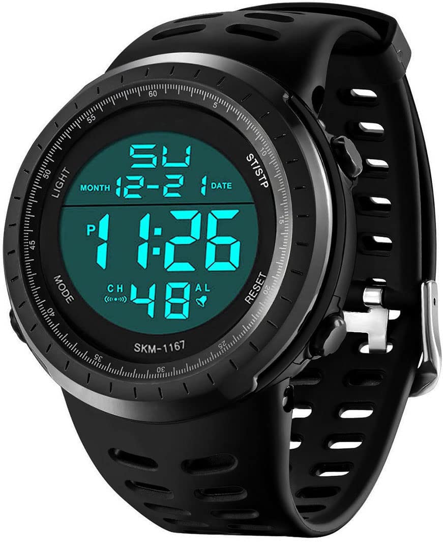 Men's Digital Watch, Sports Waterproof Military Watches for Men LED Casual Stopwatch Alarm Tactical Army Watch