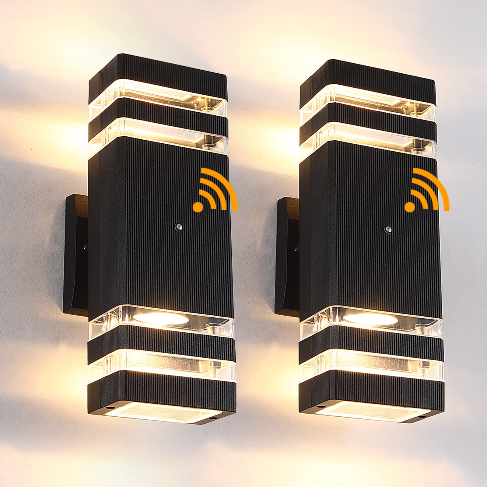 BOXCUPIN Dusk to Dawn Led Outdoor Lighting 2 Pack, 3000K Warm White Exterior Light Fixture, Aluminum Sensor Waterproof Outdoor Lights for House Porch Hallway Patio Garage (BXOWLS6)