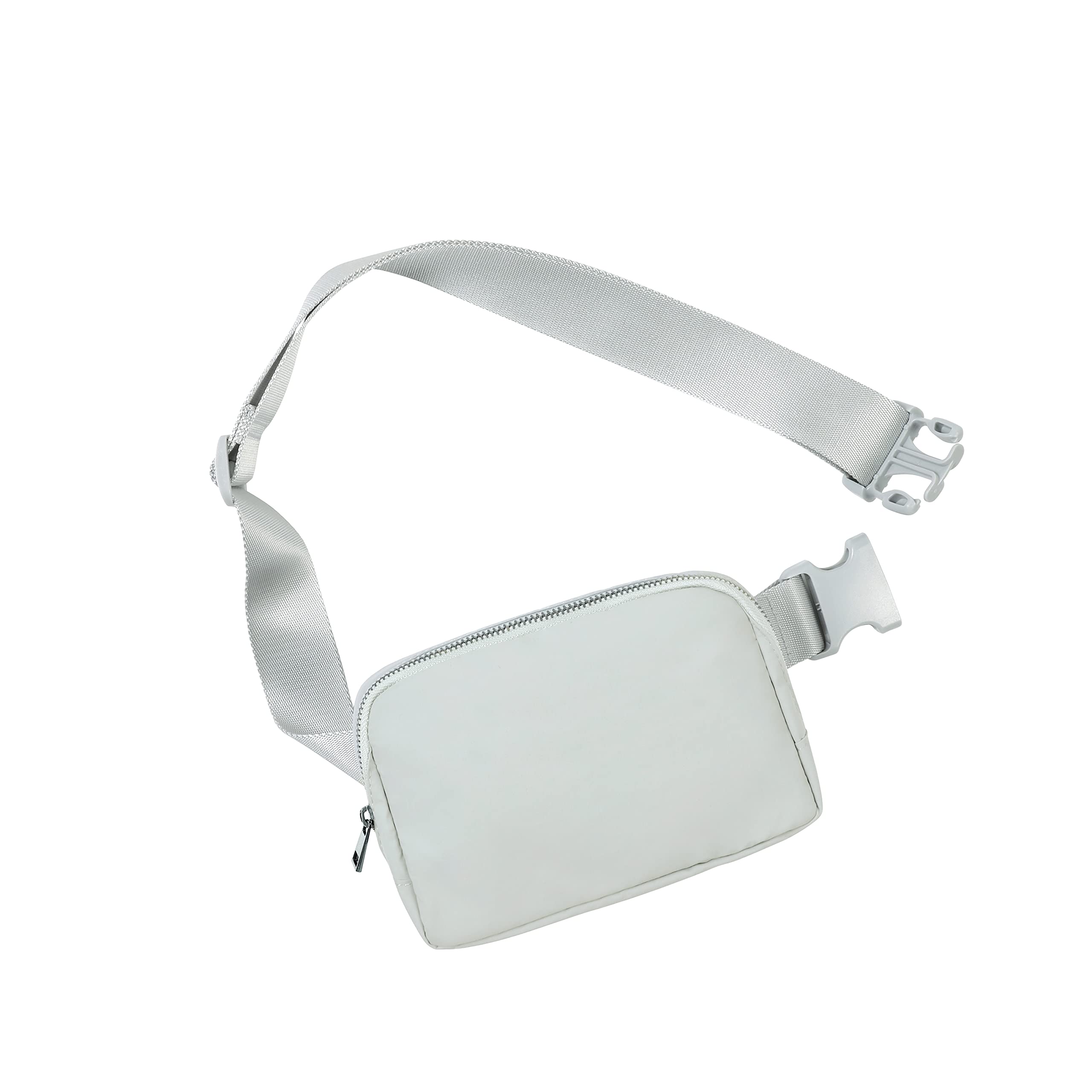 Unisex Mini Belt Bag with Adjustable Strap Small Waist Pouch for Workout Running Travelling Hiking, Light Grey