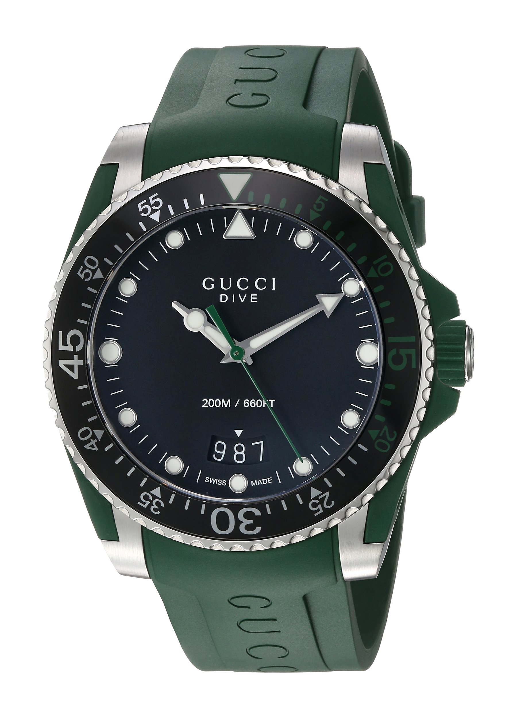Quartz Stainless Steel and Rubber Casual Green Men's Watch(Model: YA136310)