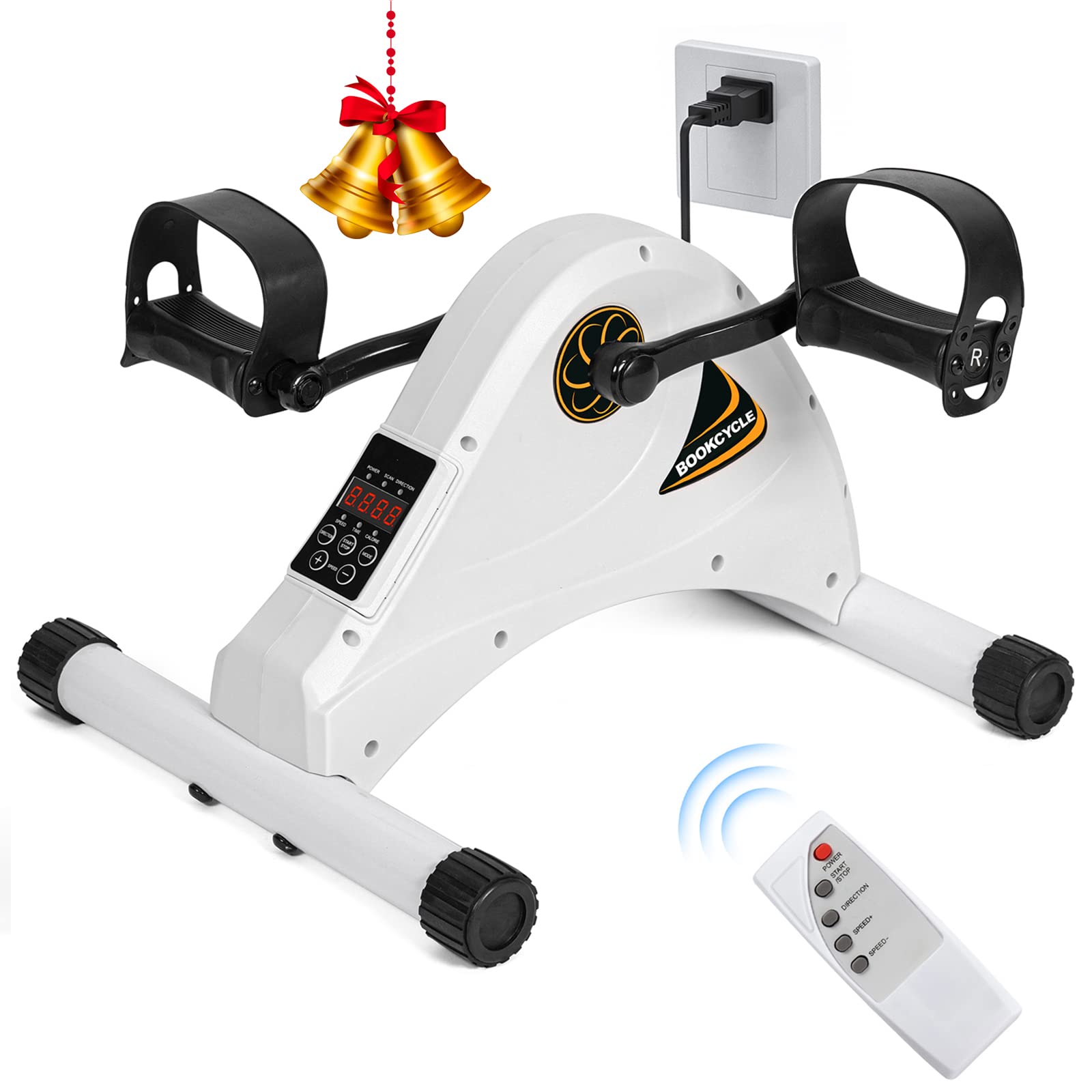 Motorized Mini Exercise Bike for Seniors Arm and Leg Exercise Rehab Training, BOOKCYCLE Electric Under Desk Bike Pedal Exerciser for Home Office Fitness & Physical Therapy