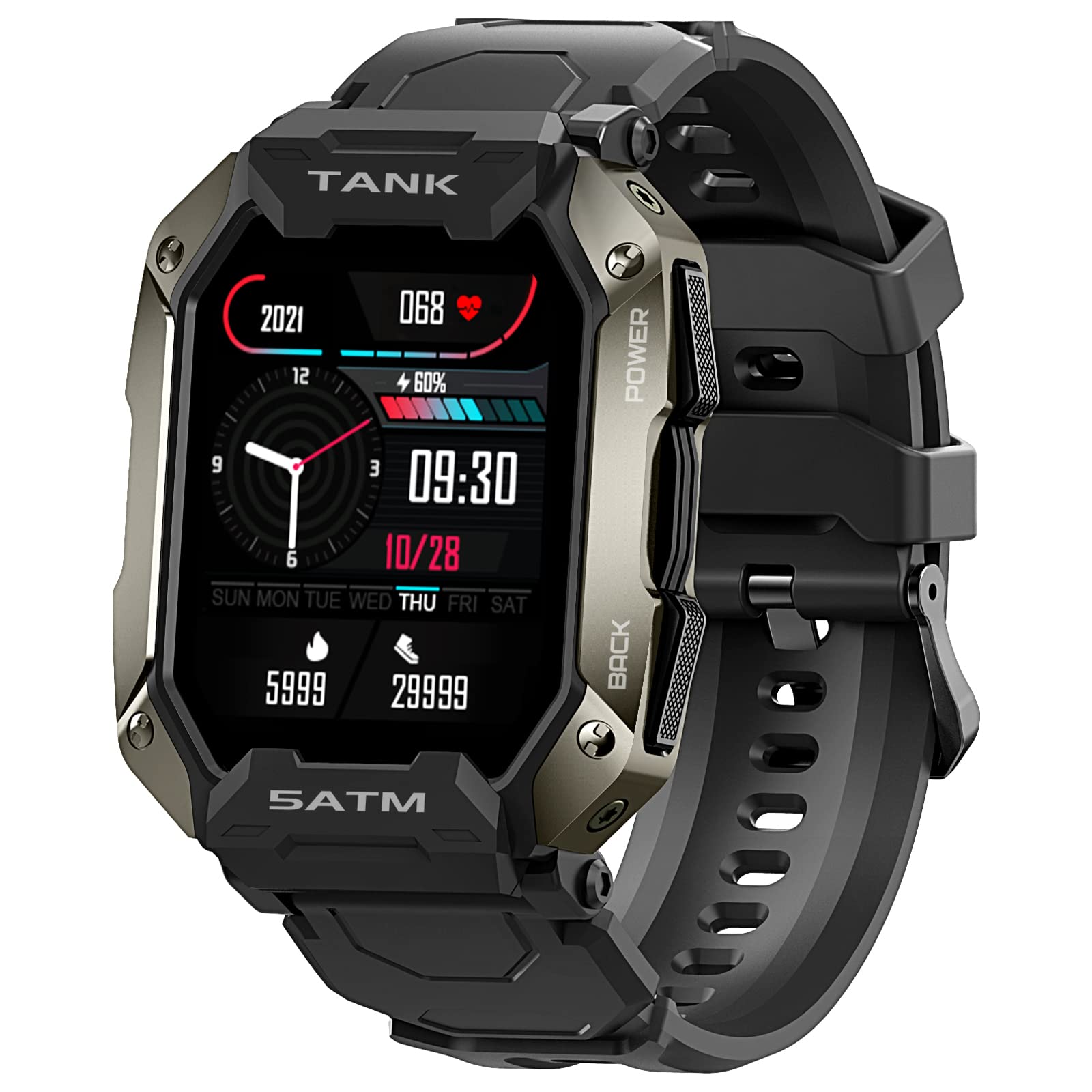 KOSPET Smart Watches for Men - 5ATM/IP69K Waterproof Fitness Smart Watch for Android iPhones with Heart Rate Blood Pressure - 1.72" Tactical Military Sports Smartwatch