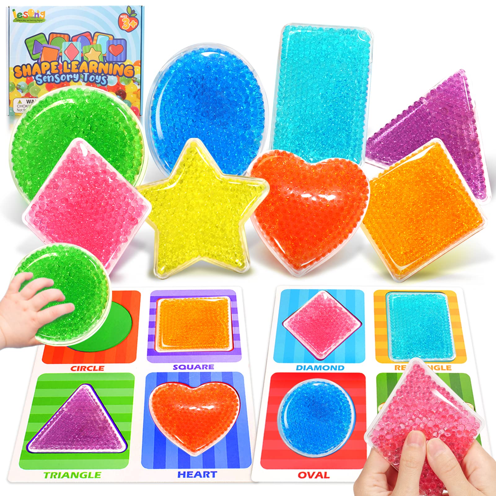 Toddlers Montessori Toy For Boys Girls 3 4 Years Old, Education Learning Colors & Shapes Sorting Toys, Water Beads Sensory Toys for Autistic Children, Preschool Fine Motor Skills Game - Kids Gifts