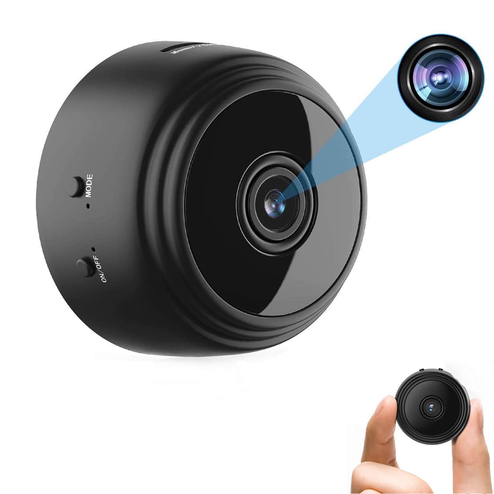 OVEHEL Spy Camera Wireless Hidden HD 1080P Small Security Video Camera Mini Nany Cam with Night Vision and Motion Activated Indoor Use Security Cameras Surveillance Cam for Car Home Office
