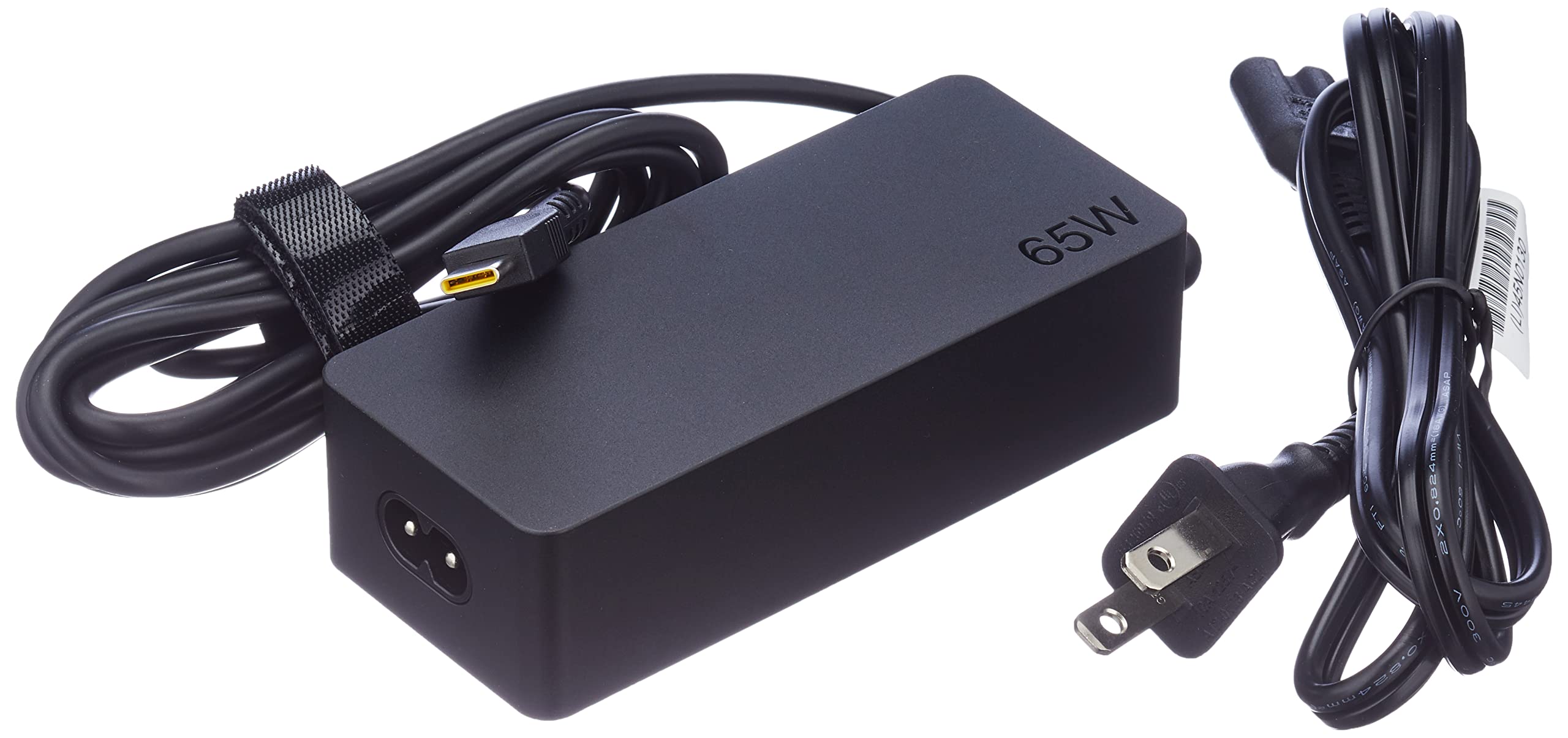 Lenovo 65w USB Type C Ac Adapter 4X20M26268 With 2 Prong Power Cord Included, Black In The Original Retail Packaging.