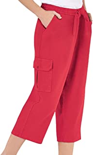 Etc Elastic Waist Cargo Pocket Capri Pant