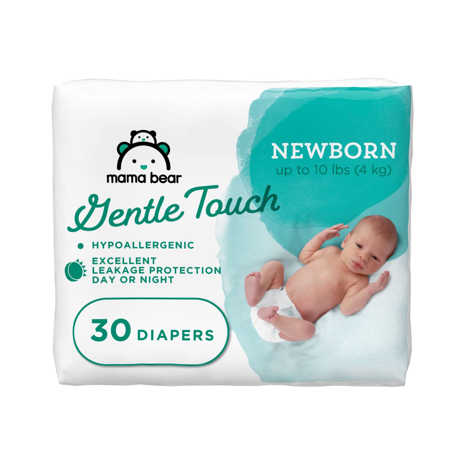 Amazon Brand - Mama Bear Gentle Touch Diapers, Hypoallergenic, Newborn, 30 Count