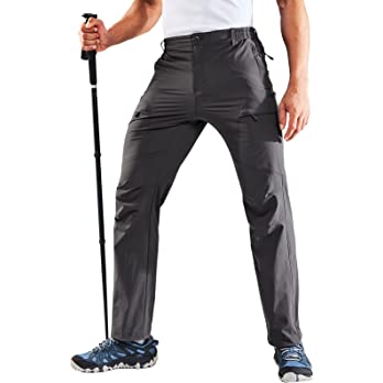          MIER Men's Outdoor Hiking Pants Stretch Ripstop Nylon Travel Pants Lightweight, Quick Dry, Water Resistance        